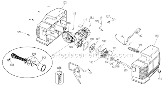 Page B Diagram and Parts List for 919-16737 Type 0 Black and Decker Compressor